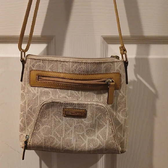 Calvin Klein Cream and Tan Crossbody Bag - Picture 2 of 5